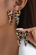 Gold Leopard Print Bow Knot Shape Plated Alloy Earrings